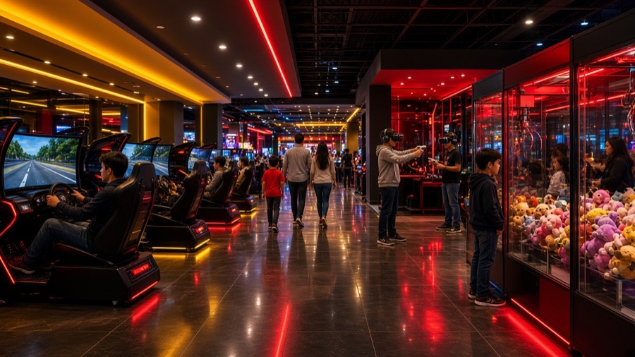 Indoor arcade and gaming zone at Ultimate Gaming Spot Warsaw