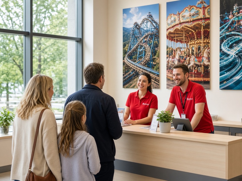 Guest services desk at Ultimate Gaming Spot in Warsaw